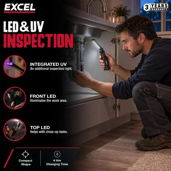 Excel 10950 800 Lumens LED Rechargeable Inspection Magnetic Light