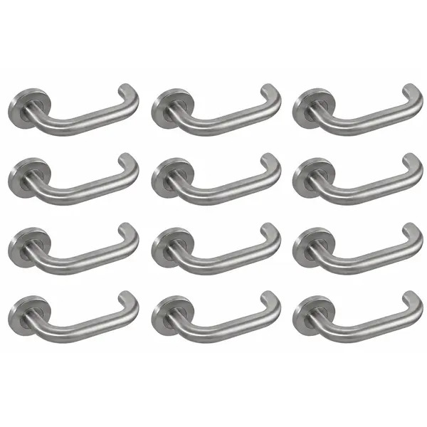 Eclipse 34406x6 Fire Rated 19mm Safety Lever On Rose Set - SSS - 6 Pack (12 Handles)