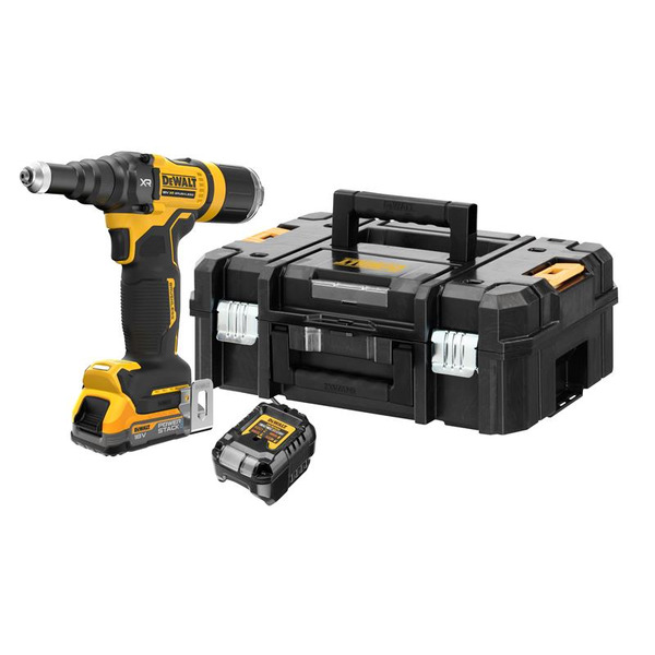 DeWALT DEWDCF403E1T DCF403E1T XR 3/16in Brushless Riveter 1 x 1.7Ah POWERSTACK Li-ion
