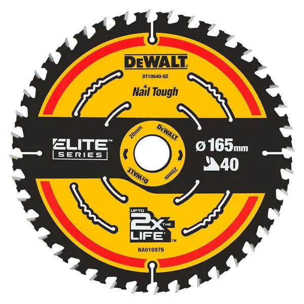 DeWalt DT10640-QZ DT10640 165x20mm 40T Elite Framing Circular Saw Blade