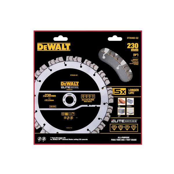 DeWalt DT20462-QZ ELITE SERIES All Purpose Diamond Wheel 230mm x 22.23mm