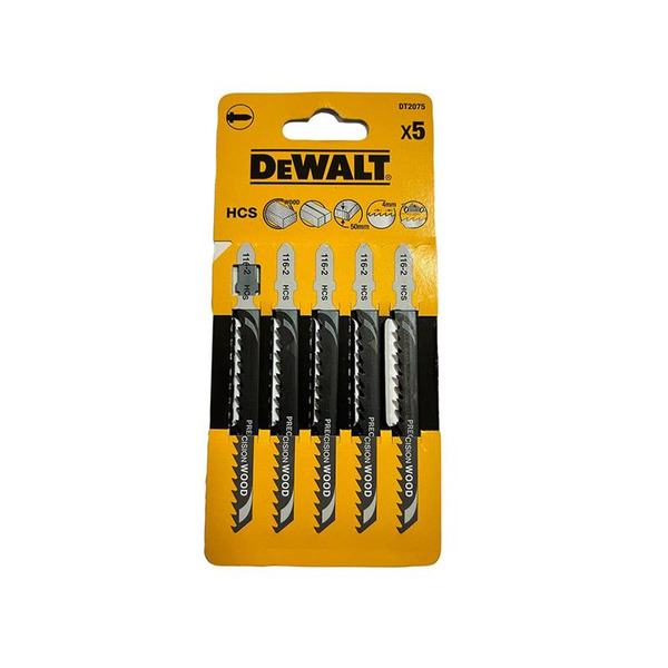 DeWALT DT2075-QZ Power Tools HCS Wood Jigsaw Blades Pack of 5 T144DP