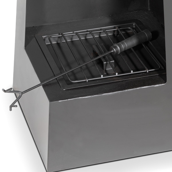 Sealey DG105 Dellonda Chiminea, Wood Burner, Heater for Outdoors W45cm x H150cm - Black Steel