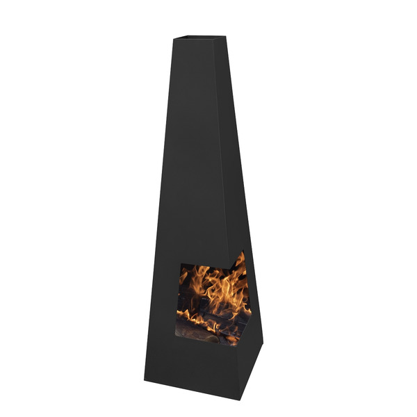 Sealey DG105 Dellonda Chiminea, Wood Burner, Heater for Outdoors W45cm x H150cm - Black Steel