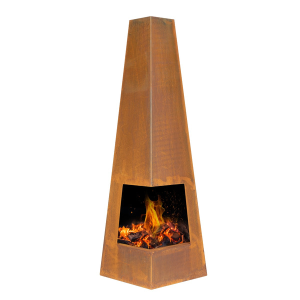 Sealey DG106 Dellonda Chiminea, Wood Burner, Heater for Outdoors W45cm x H150cm, Corten Steel