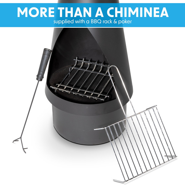 Sealey DG109 Dellonda Outdoor Chiminea, Fireplace, Fire Pit, Heater, Durable, Black Steel