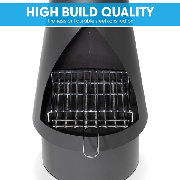 Sealey DG109 Dellonda Outdoor Chiminea, Fireplace, Fire Pit, Heater, Durable, Black Steel