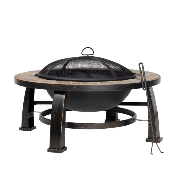 Sealey DG111 Dellonda 76cm Deluxe Traditional Style Fire Pit/Fireplace/Outdoor Heater - Slate