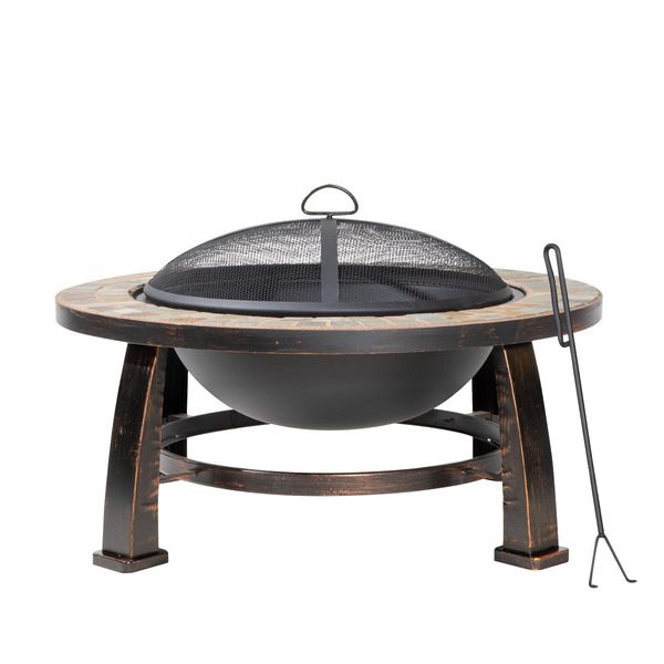 Sealey DG111 Dellonda 76cm Deluxe Traditional Style Fire Pit/Fireplace/Outdoor Heater - Slate