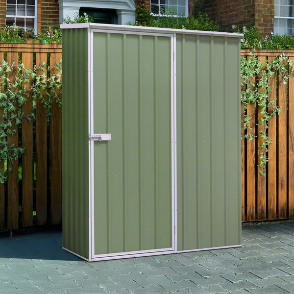 Sealey Dellonda Galvanized Steel Storage Shed with Pent Style Roof 150 x 80 x 190cm - Green
