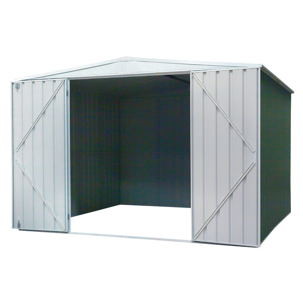 Sealey Dellonda Galvanized Steel Storage Shed with Apex Style Roof 300 x 300 x 220cm - Green