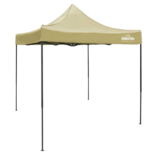 Sealey DG126 Dellonda Premium 2x2m Pop-Up Gazebo, Heavy Duty, PVC Coated, Water-Resistant Fabric, Supplied with Carry Bag, Rope, Stakes & Weight Bags - Beige Canopy