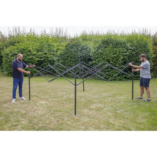 Sealey DG128 Dellonda Premium 2 x 2m Pop-Up Gazebo, Heavy Duty, PVC Coated, Water-Resistant Fabric, Supplied with Carry Bag, Rope, Stakes & Weight Bags - Dark Green Canopy