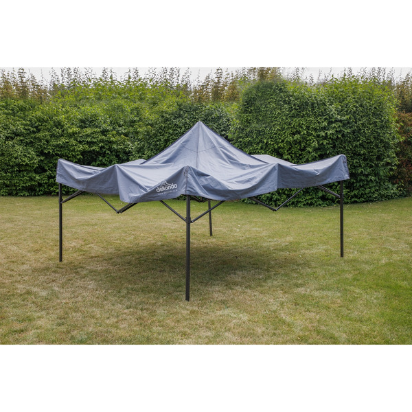 Sealey DG129 Dellonda Premium 2 x 2m Pop-Up Gazebo, Heavy Duty, PVC Coated, Water-Resistant Fabric, Supplied with Carry Bag, Rope, Stakes & Weight Bags - Grey Canopy