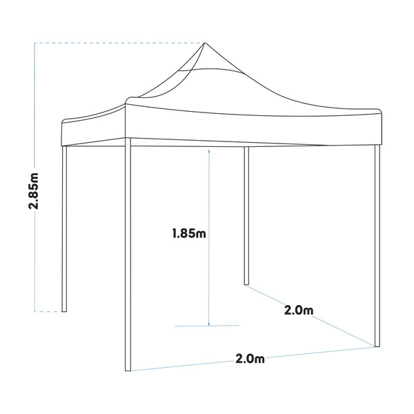 Sealey DG129 Dellonda Premium 2 x 2m Pop-Up Gazebo, Heavy Duty, PVC Coated, Water-Resistant Fabric, Supplied with Carry Bag, Rope, Stakes & Weight Bags - Grey Canopy