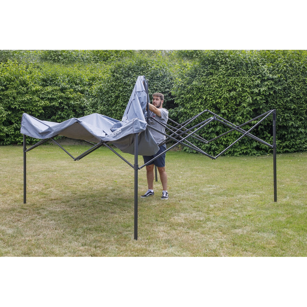 Sealey DG129 Dellonda Premium 2 x 2m Pop-Up Gazebo, Heavy Duty, PVC Coated, Water-Resistant Fabric, Supplied with Carry Bag, Rope, Stakes & Weight Bags - Grey Canopy