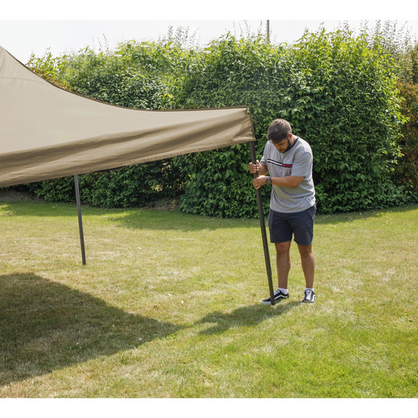 Sealey DG130 Dellonda Premium 3 x 3m Pop-Up Gazebo, PVC Coated, Water-Resistant Fabric, Supplied with Carry Bag, Rope, Stakes & Weight Bags - Beige Canopy