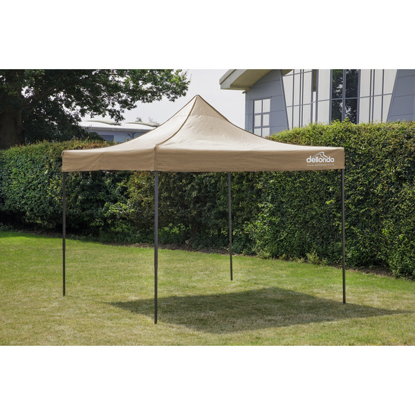Sealey DG130 Dellonda Premium 3 x 3m Pop-Up Gazebo, PVC Coated, Water-Resistant Fabric, Supplied with Carry Bag, Rope, Stakes & Weight Bags - Beige Canopy