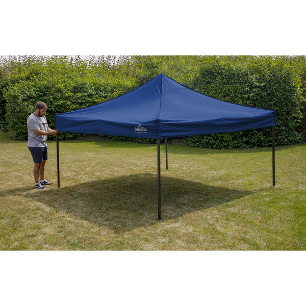 Sealey DG131 Dellonda Premium 3 x 3m Pop-Up Gazebo, PVC Coated, Water-Resistant Fabric, Supplied with Carry Bag, Rope, Stakes & Weight Bags - Blue Canopy