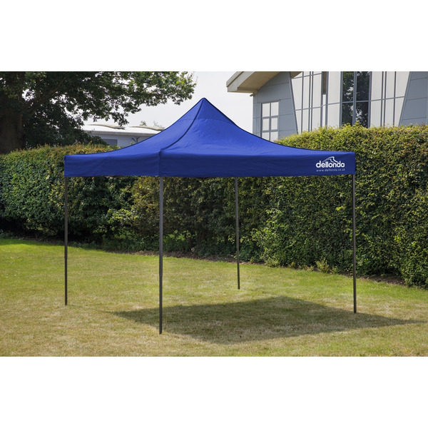 Sealey DG131 Dellonda Premium 3 x 3m Pop-Up Gazebo, PVC Coated, Water-Resistant Fabric, Supplied with Carry Bag, Rope, Stakes & Weight Bags - Blue Canopy