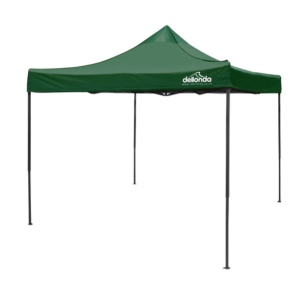 Sealey DG132 Dellonda Premium 3 x 3m Pop-Up Gazebo, PVC Coated, Water-Resistant Fabric, Supplied with Carry Bag, Rope, Stakes & Weight Bags - Dark Green Canopy