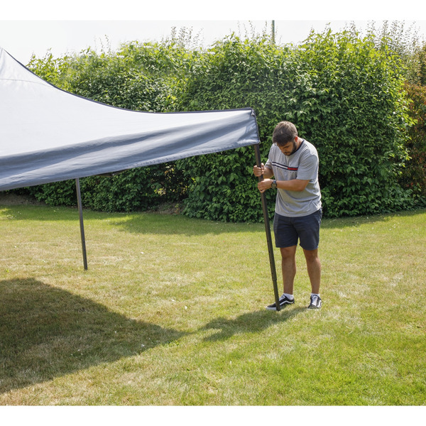 Sealey DG133 Dellonda Premium 3 x 3m Pop-Up Gazebo, PVC Coated, Water-Resistant Fabric, Supplied with Carry Bag, Rope, Stakes & Weight Bags - Grey Canopy