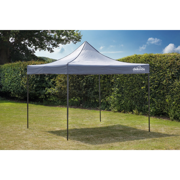 Sealey DG133 Dellonda Premium 3 x 3m Pop-Up Gazebo, PVC Coated, Water-Resistant Fabric, Supplied with Carry Bag, Rope, Stakes & Weight Bags - Grey Canopy
