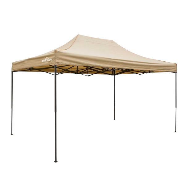 Sealey DG134 Dellonda Premium 3 x 4.5m Pop-Up Gazebo, Heavy Duty, PVC Coated, Water-Resistant Fabric, Supplied with Carry Bag, Rope, Stakes & Weight Bags - Beige Canopy