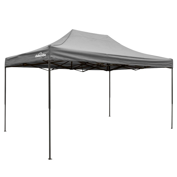 Sealey DG137 Dellonda Premium 3 x 4.5m Pop-Up Gazebo, Heavy Duty, PVC Coated, Water-Resistant Fabric, Supplied with Carry Bag, Rope, Stakes & Weight Bags - Grey Canopy