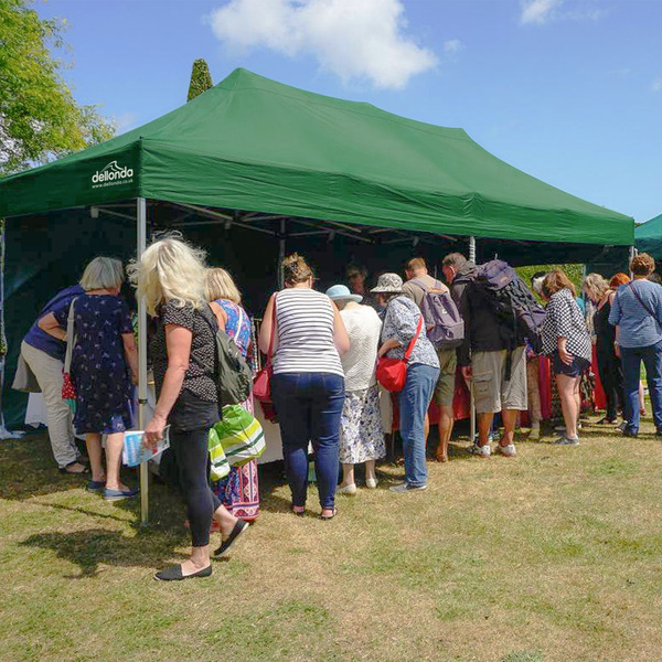 Sealey Dellonda Premium 3x6m Pop-Up Gazebo, Heavy Duty, PVC Coated, Water-Resistant Fabric, Supplied with Carry Bag, Rope, Stakes & Weight Bags - Dark Green Canopy