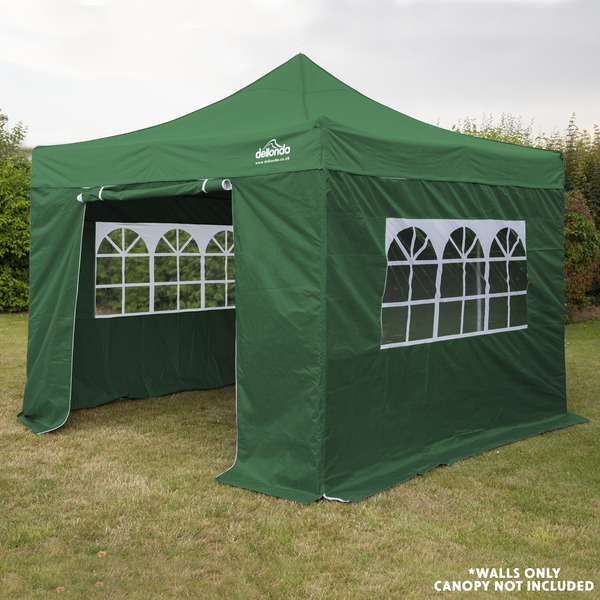 Sealey DG144 Dellonda Premium Side Walls/Doors/Windows for Gazebo/Marquee, Fits 2 x 2m Models - Dark Green