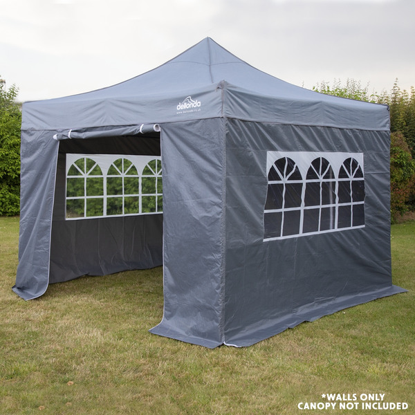 Sealey DG145 Dellonda Premium Side Walls/Doors/Windows for Gazebo/Marquee, Fits 2 x 2m Models - Grey