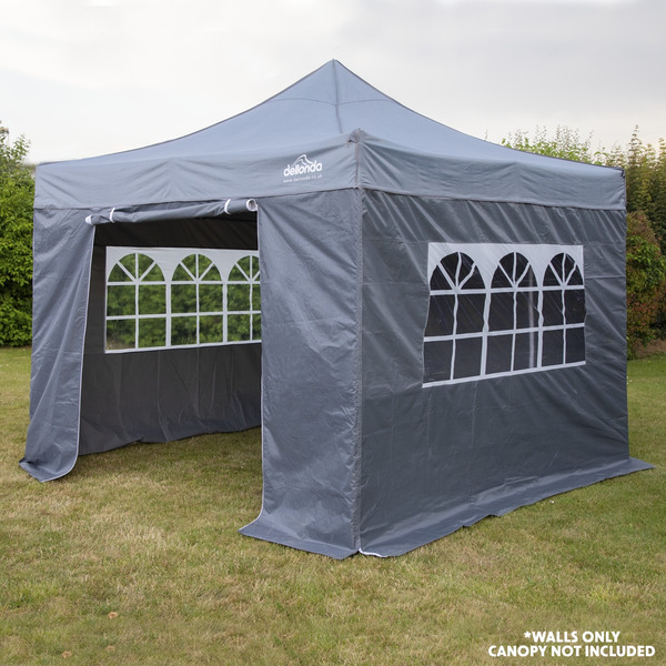 Sealey DG149 Dellonda Premium Gazebo/Marquee Side Walls/Doors/Windows, Fits 3 x 3m Models - Grey