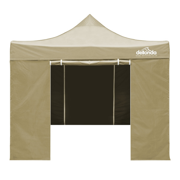 Sealey DG160 Dellonda Premium 2x2m Pop-Up Gazebo & Side Walls, PVC Coated, Water-Resistant Fabric, Supplied with Carry Bag, Rope, Stakes & Weight Bags - Beige