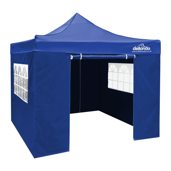 Sealey DG161 Dellonda Premium 2x2m Pop-Up Gazebo & Side Walls, PVC Coated, Water-Resistant Fabric, Supplied with Carry Bag, Rope, Stakes & Weight Bags - Blue