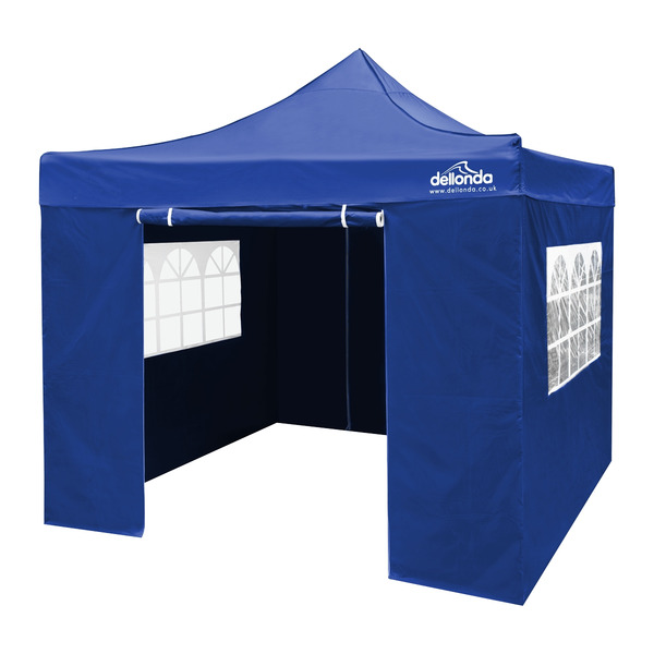 Sealey DG161 Dellonda Premium 2x2m Pop-Up Gazebo & Side Walls, PVC Coated, Water-Resistant Fabric, Supplied with Carry Bag, Rope, Stakes & Weight Bags - Blue