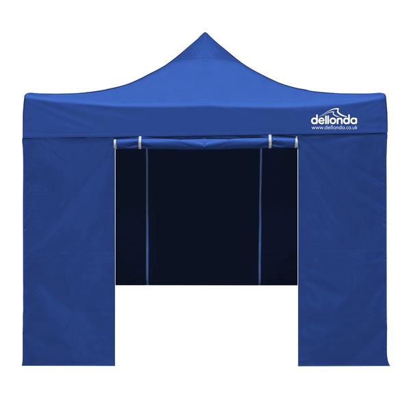 Sealey DG161 Dellonda Premium 2x2m Pop-Up Gazebo & Side Walls, PVC Coated, Water-Resistant Fabric, Supplied with Carry Bag, Rope, Stakes & Weight Bags - Blue