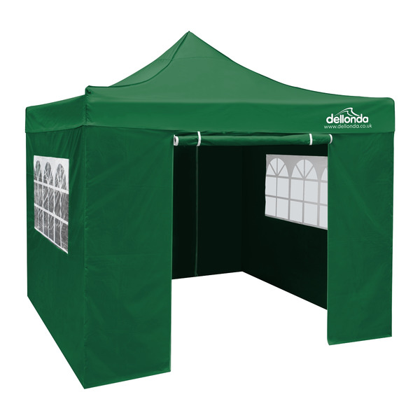 Sealey DG162 Dellonda Premium 2x2m Pop-Up Gazebo & Side Walls, PVC Coated, Water-Resistant Fabric with Carry Bag, Rope, Stakes & Weight Bags - Green