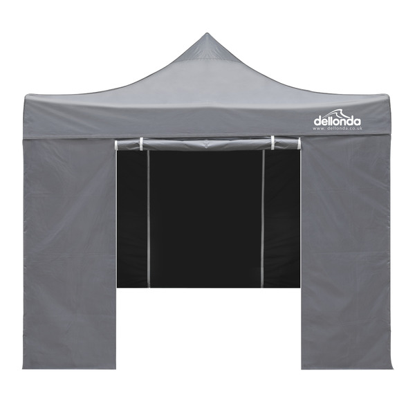Sealey DG163 Dellonda Premium 2x2m Pop-Up Gazebo & Side Walls, PVC Coated, Water-Resistant Fabric, Supplied with Carry Bag, Rope, Stakes & Weight Bags - Grey