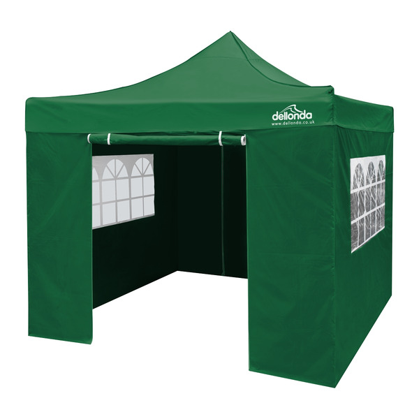 Sealey DG166 Dellonda Premium 3x3m Pop-Up Gazebo & Side Walls, PVC Coated, Water-Resistant Fabric with Carry Bag, Rope, Stakes & Weight Bags - Green