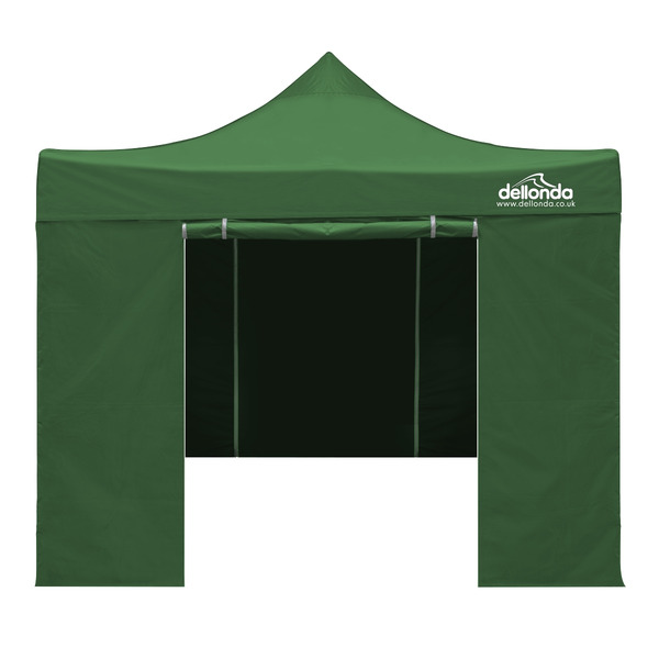 Sealey DG166 Dellonda Premium 3x3m Pop-Up Gazebo & Side Walls, PVC Coated, Water-Resistant Fabric with Carry Bag, Rope, Stakes & Weight Bags - Green