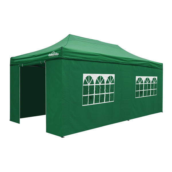 Sealey DG174 Dellonda Premium 3x6m Pop-Up Gazebo & Side Walls, PVC Coated, Water-Resistant Fabric with Carry Bag, Rope, Stakes & Weight Bags - Green