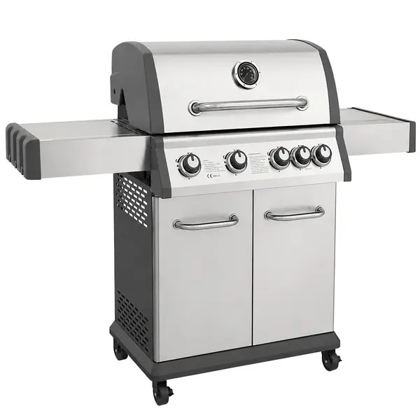 Sealey DG17 Dellonda 4+1 Burner Deluxe Gas BBQ Grill with Piezo Ignition & Thermometer - Stainless Steel
