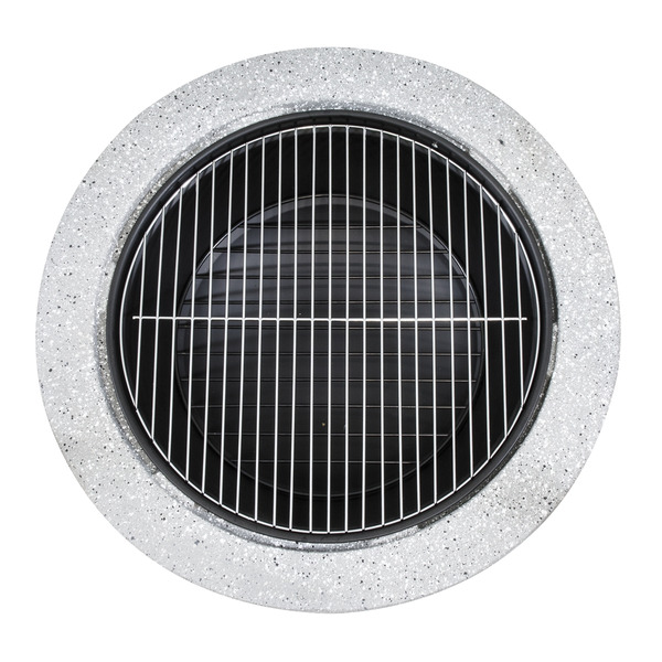 Sealey DG190 Dellonda Round MgO Fire Pit with BBQ Grill & Safety Mesh Screen 75cm - Light Grey