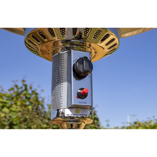 Sealey DG2 Dellonda Outdoor Garden Gas Patio Heater 13kW Commercial & Domestic Use, Stainless Steel