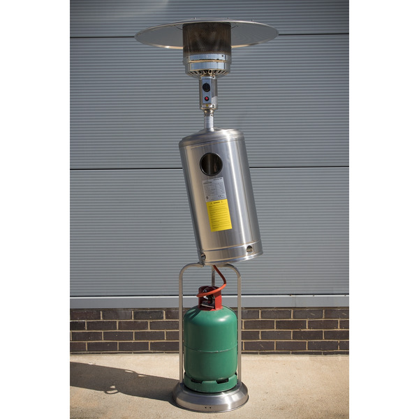 Sealey DG2 Dellonda Outdoor Garden Gas Patio Heater 13kW Commercial & Domestic Use, Stainless Steel