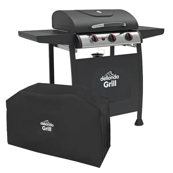 Sealey DG228 Dellonda 3 Burner Gas BBQ Grill with Piezo Ignition, Thermometer & Cover