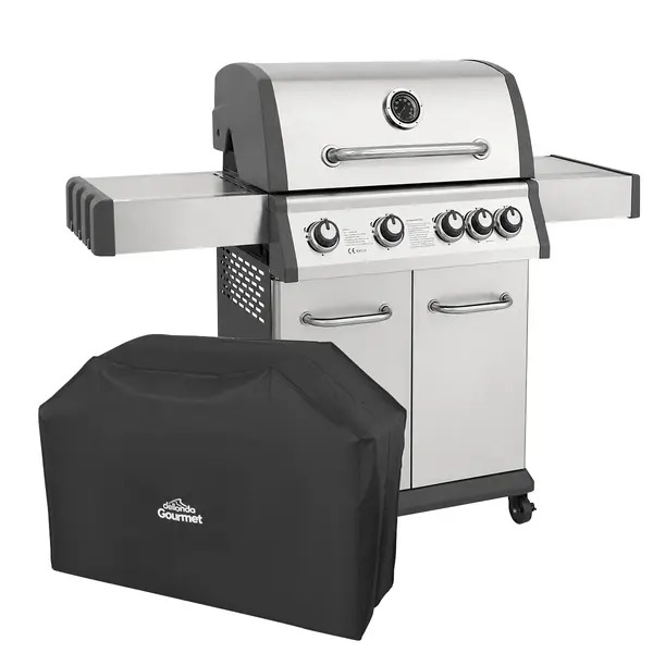 Sealey DG231 Dellonda 4+1 Burner Deluxe Gas BBQ Grill with Piezo Ignition & Thermometer & Cover - Stainless Steel
