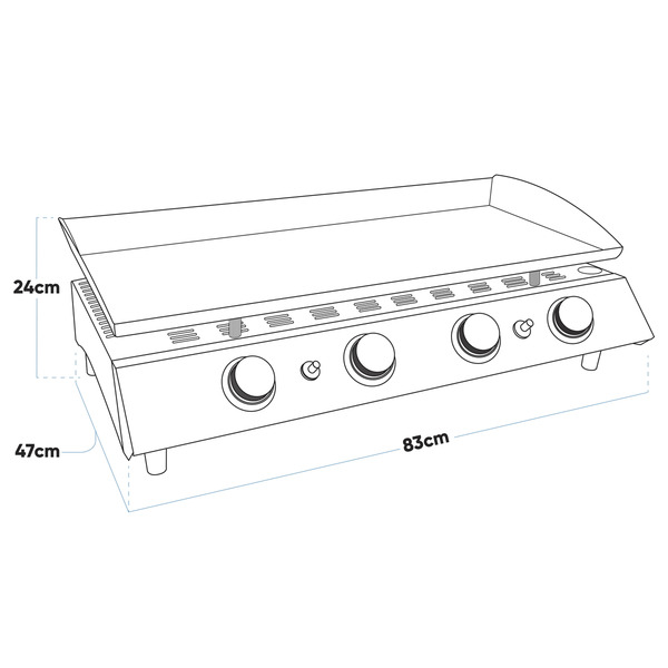 Sealey Dellonda 4 Burner Portable Gas Plancha