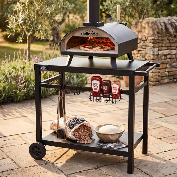 Sealey DG258 Dellonda Wood-Fired Pizza Oven, Pizza Peel, Cover & Plancha Trolley 14
